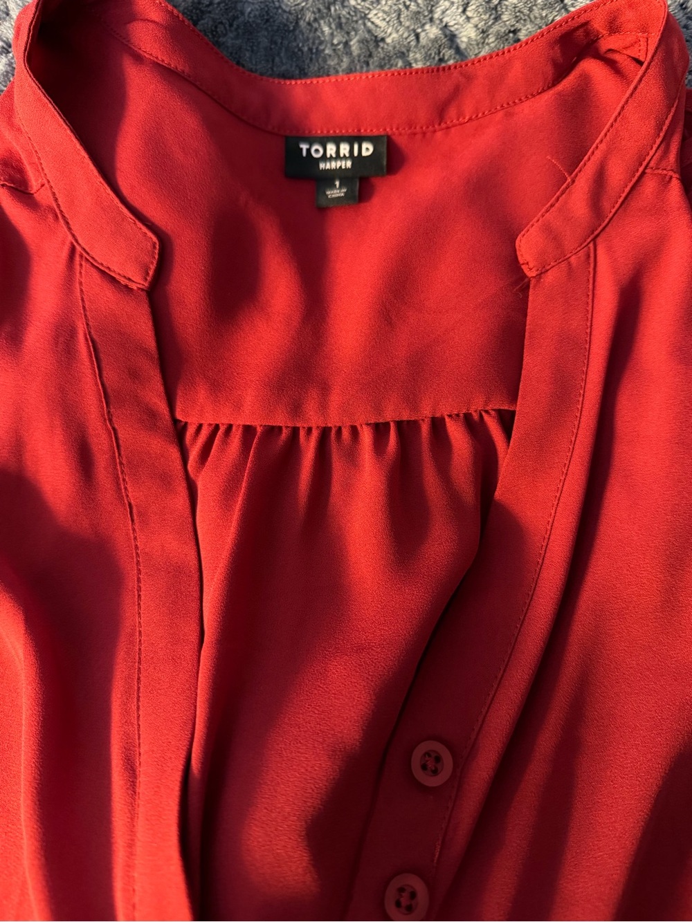 Red Harper long lace sleeve blouse